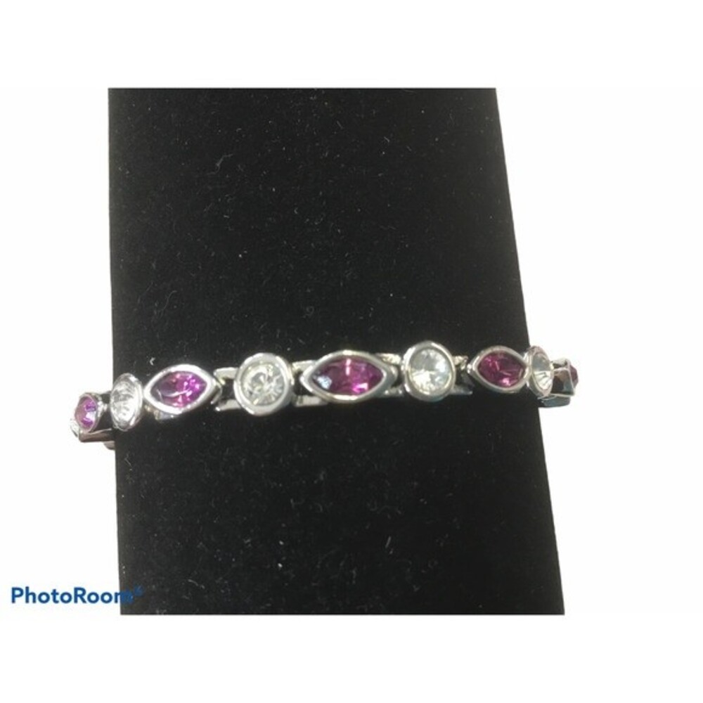 Purple and Silver Rhinestone Bracelet